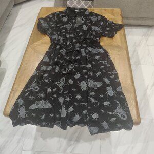 Unique Vintage Disturbia insect print dress size 20 UK New